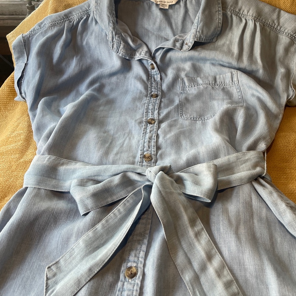 American Eagle Outfitters Light Blue Denim Dress